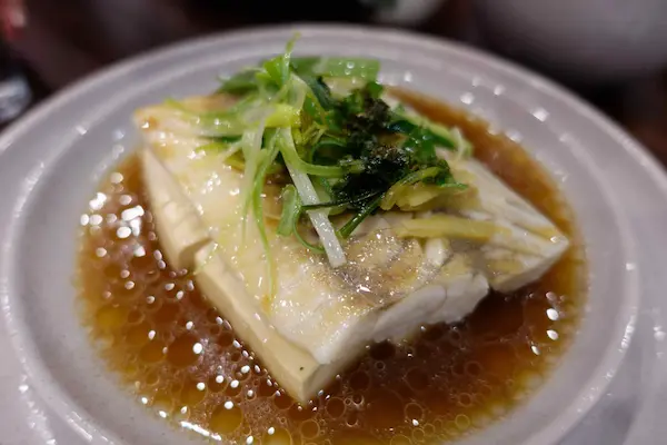 Steamed barramundi fillet tofu